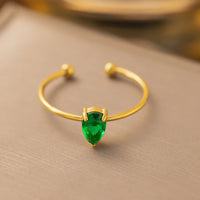 16 [Af187] Lvzuan Water Drop Ring Gold