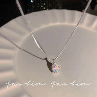 Argent X1050 Zircon Goutte de Luxe Léger