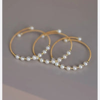 Bracelet en or et perles - Blanc