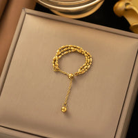 17 [Af103] Rice Grain Ring Gold