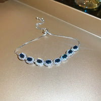 36#Bracelet-Blue-Oval Zircon