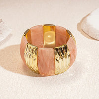 13# Bracelet-Gold/1.3*1.1cm-Pink