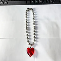 Collier de perles de 1 cm (35 mm) Rouge