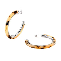 Leopard Print Silver Earrings