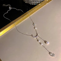 Pendentif Gland Perle Lune Étoile-X1055 Argenté