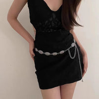 Retro silver waist chain