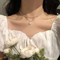 Double-layer pearl necklace