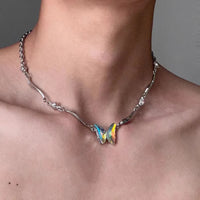 Gradient Butterfly Irregular Necklace