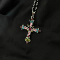Cross Necklace Green