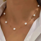 14K Gold-Plated Pearl Beaded Necklace