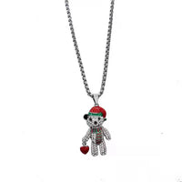 Christmas Bear-Titanium Steel Necklace 70cm