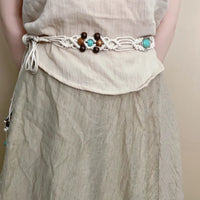 Turquoise Braided Waist Chain K0164