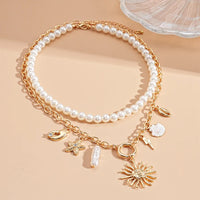 37# Necklace-White-Gold (Two-Piece Set)