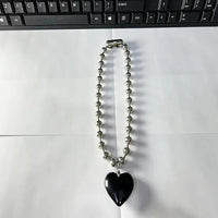 Collier de perles de 1 cm (35 mm) noir