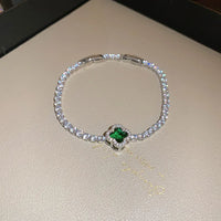 62#Bracelet-Silver-Green