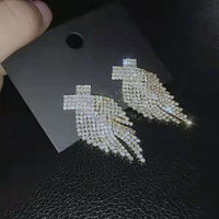 Gold Full Diamond Cross Tassel
