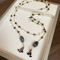 42# Collier-Blanc-Perles rondes