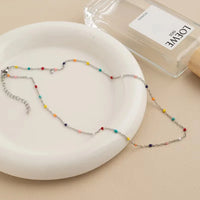 Collier Perles Carré Argenté