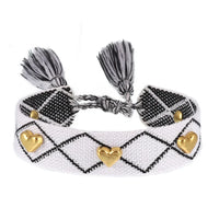 (Three-Dimensional Love) Gold Metallic Tack Bracelet-15A