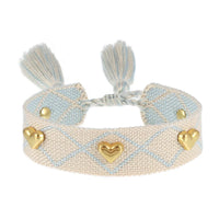 (Three-Dimensional Love) Gold Metallic Tack Bracelet-17A