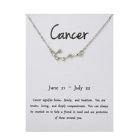 Chaîne argentée carte blanche Cancer