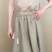 Rope Dzi Bead Braided Waist Chain K0177B