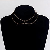 B39 Six-Claw Diamond Gold Necklace