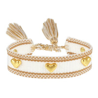 (Three-Dimensional Love) Gold Metallic Tack Bracelet-93A