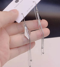 793EX-White Gold Color Anti-Lost Hanging Earrings