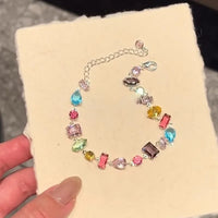 1#Bracelet-Silver-Colored Zircon