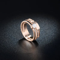 Double Layer Single Diamond-Rose Gold