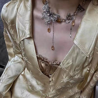 Amber Retro Butterfly Necklace X3889