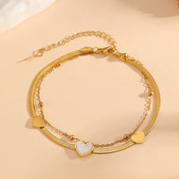 P213 Double-Layer Chain Heart Anklet