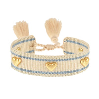 (Three-Dimensional Love) Gold Metallic Tack Bracelet-143A
