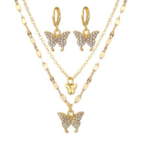 Parure en or (collier + boucles d'oreilles)