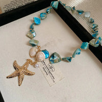 15# Collier-Étoile de mer bleue