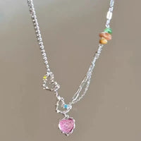 Mermaid Colored Loving Heart Necklace