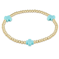 3mm Beads Light Blue Cross
