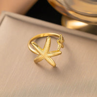 10 [Af54] Starfish Ring Gold