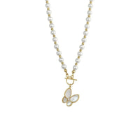 Collier papillon en perles