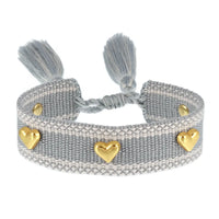 (Three-Dimensional Love) Gold Metallic Tack Bracelet-66A