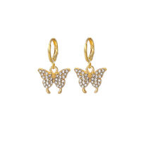 Une paire de boucles d'oreilles papillon (or)