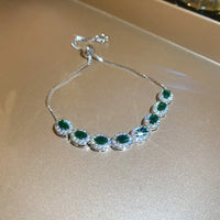 37#Bracelet-Green-Oval Zircon