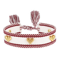 (Three-Dimensional Love) Gold Metallic Tack Bracelet-53A