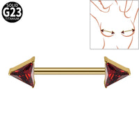 Red Triangular Zircon-Gold