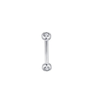 White Double Diamond Eyebrow Ring