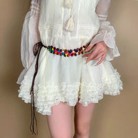 Colorful Round Bead Button Braided Waist Chain K0195C