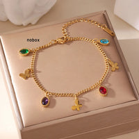 Butterfly Multicolored Oval Bracelet