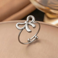 YC【F139】Bowknot Ring【Steel Color】