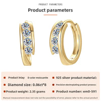 Round Circular Moissanite Earrings (K Yellow)